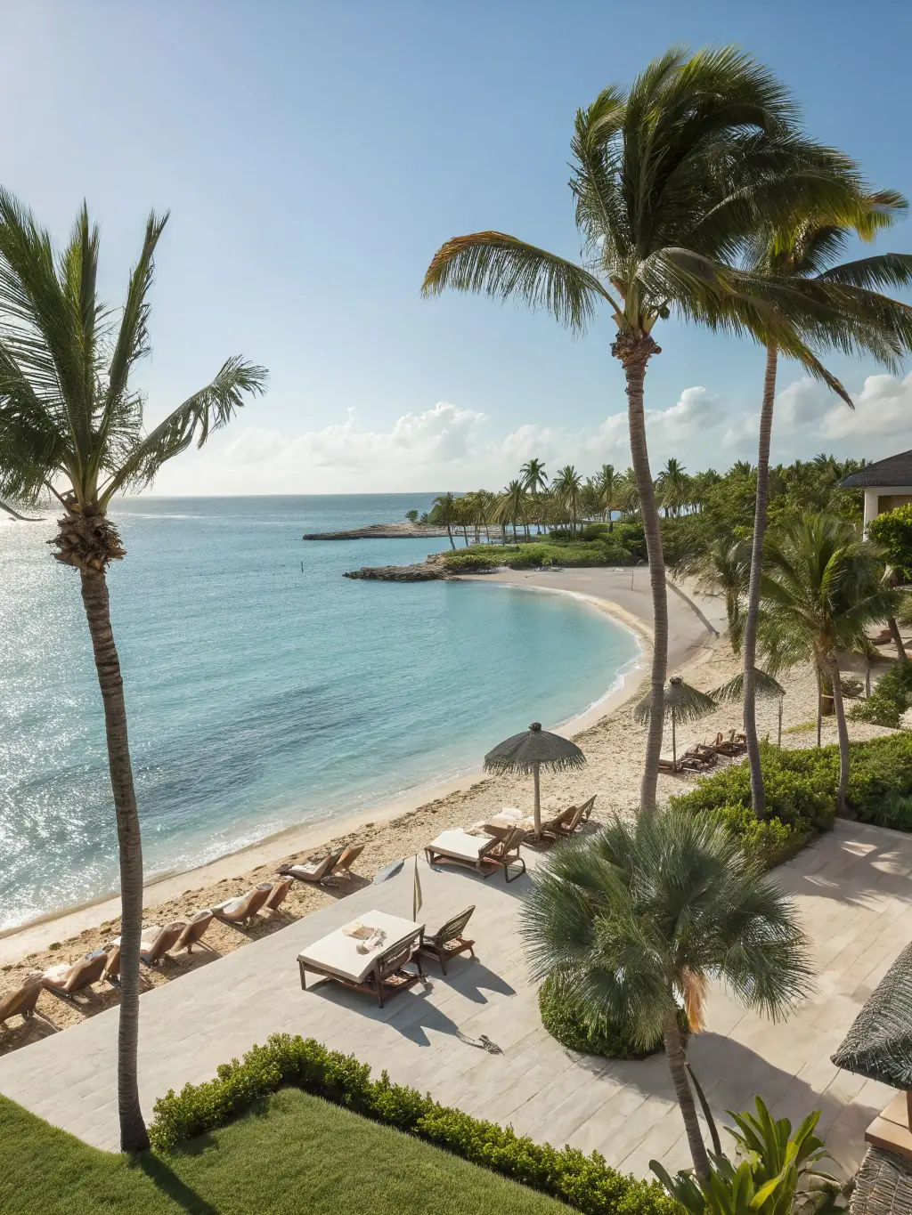 A serene beachfront view of the Crete 2026 aparthotel, showcasing its prime location and crystal-clear waters.